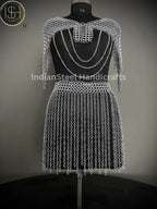 Medieval Chainmaile Top and skirt, Chain Layers Top, Chainmail Body Chain Jewellery, Chainmail Costume Fashion, Gift for women. ISH Collection