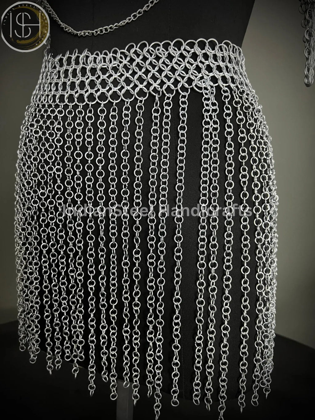 Medieval Chainmaile Top and skirt, Chain Layers Top, Chainmail Body Chain Jewellery, Chainmail Costume Fashion, Gift for women. ISH Collection
