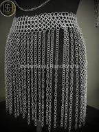 Medieval Chainmaile Top and skirt, Chain Layers Top, Chainmail Body Chain Jewellery, Chainmail Costume Fashion, Gift for women. ISH Collection