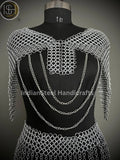 Medieval Chainmaile Top and skirt, Chain Layers Top, Chainmail Body Chain Jewellery, Chainmail Costume Fashion, Gift for women. ISH Collection