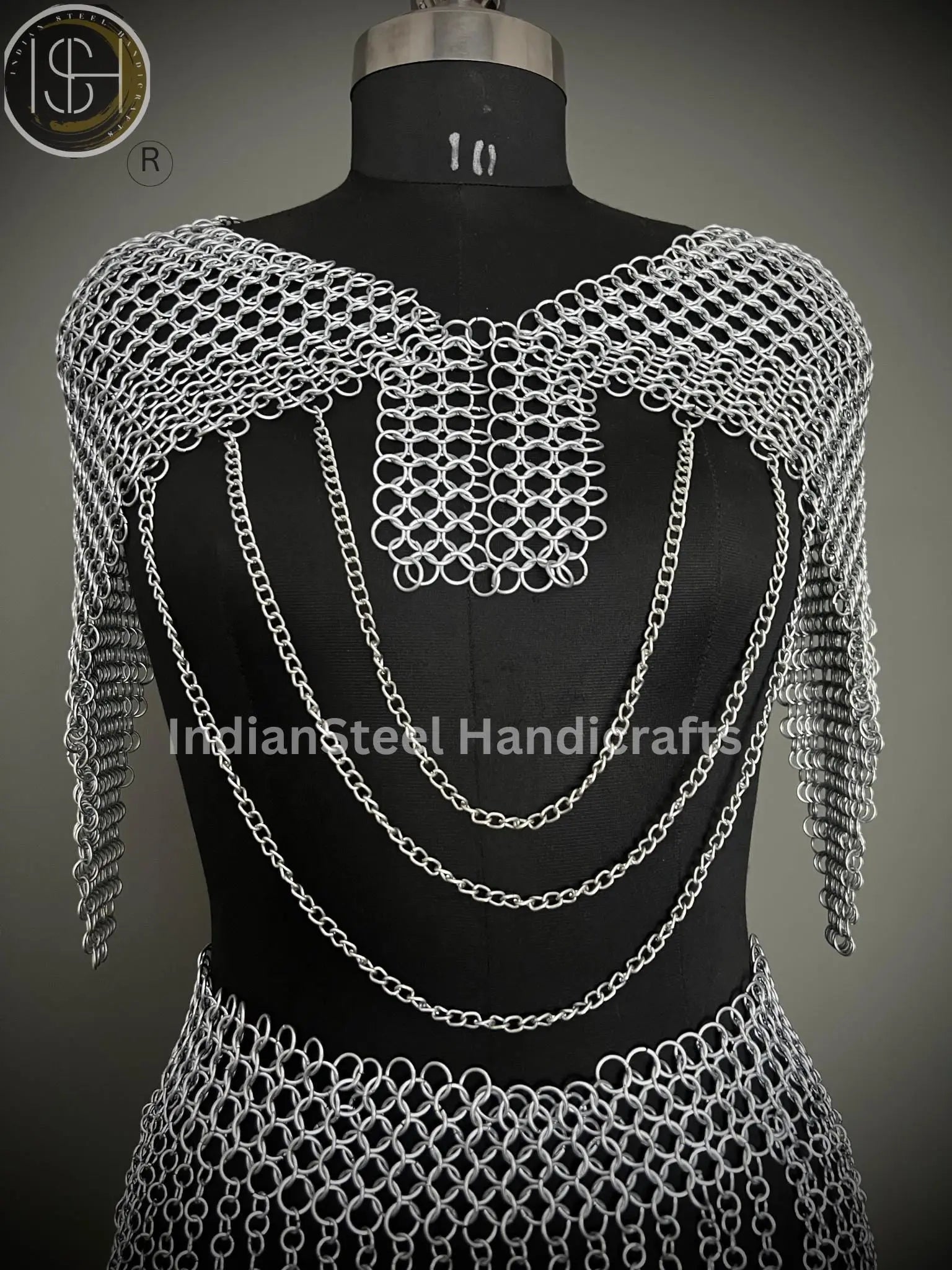 Medieval Chainmaile Top and skirt, Chain Layers Top, Chainmail Body Chain Jewellery, Chainmail Costume Fashion, Gift for women. ISH Collection
