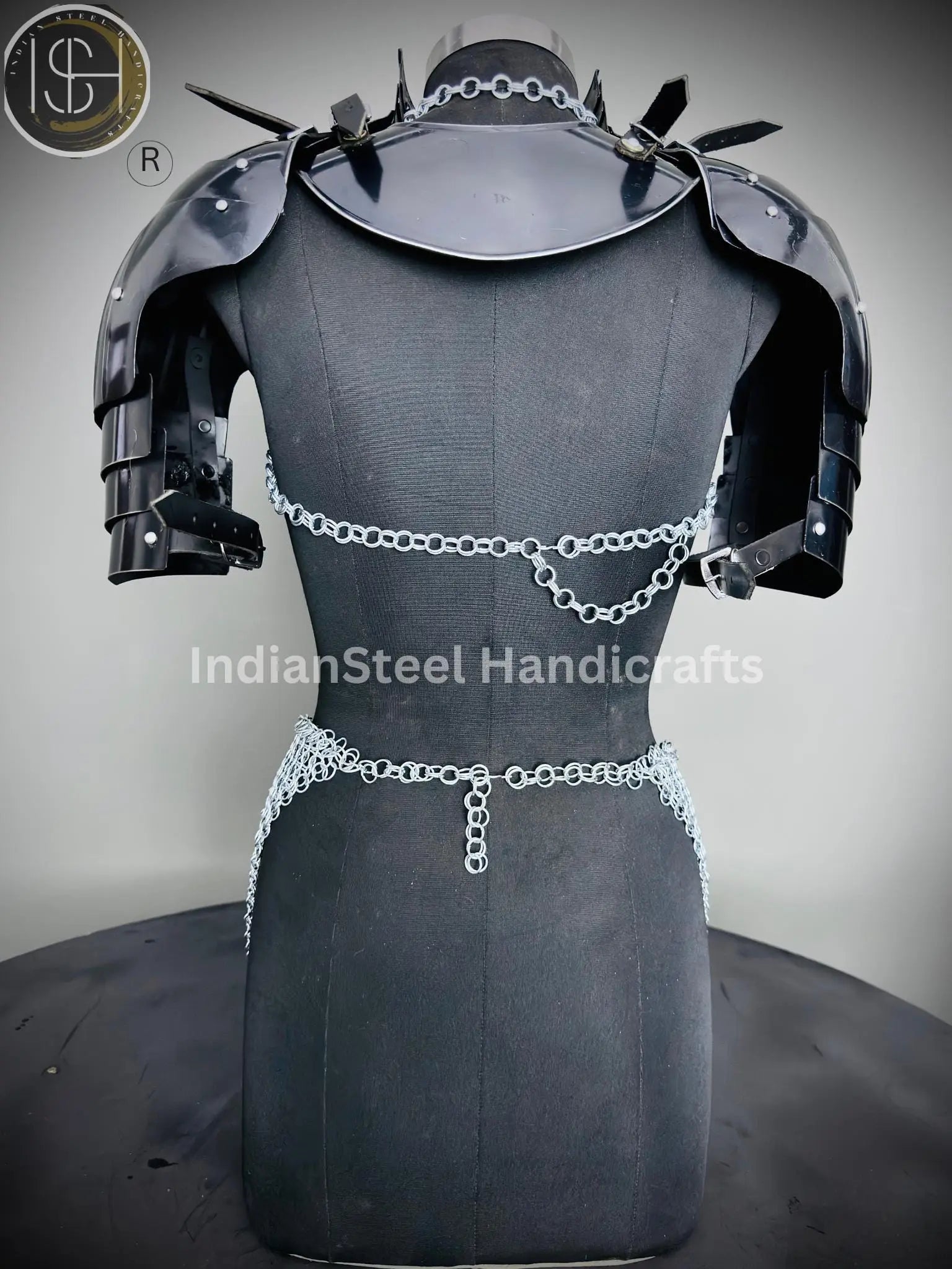 Medieval Viking Skirt & Top, Gorget pauldrons,Ren faire Chainmaille Handmade Medieval Cosplay Armor, SCA Larp Costume, ISH Collection
