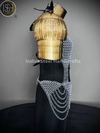 Medieval Viking Skirt & Top, Gorget pauldrons,Ren faire Chainmaille Handmade Medieval Cosplay Armor, SCA Larp Costume, ISH Collection