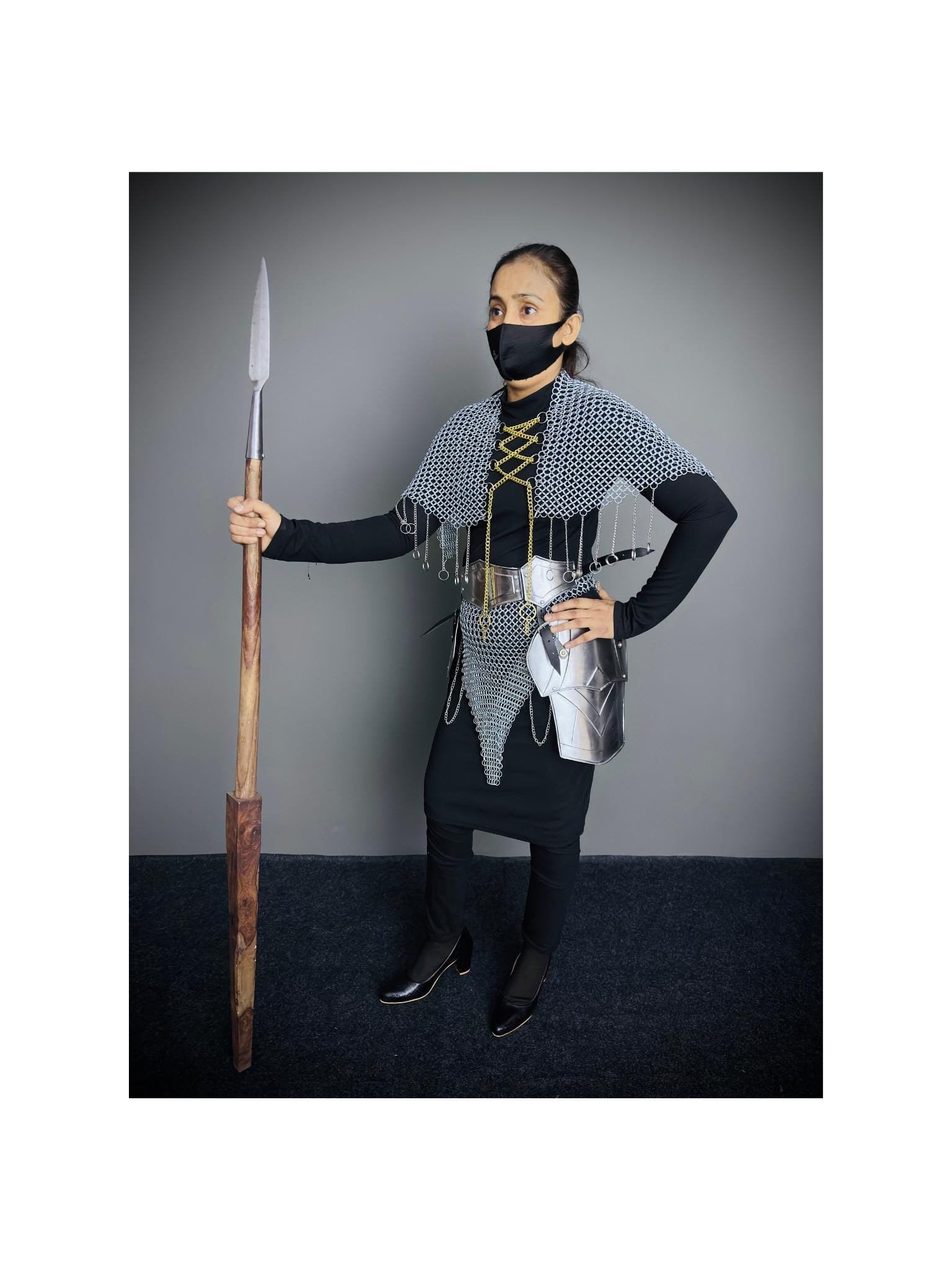 Chainmail Chains Layers top & Skirt, belt ,Tesset, Rings Costume, Wedding Cosplay Costume, Larp , Cosplay, Sca Armor, Gift For Women.
