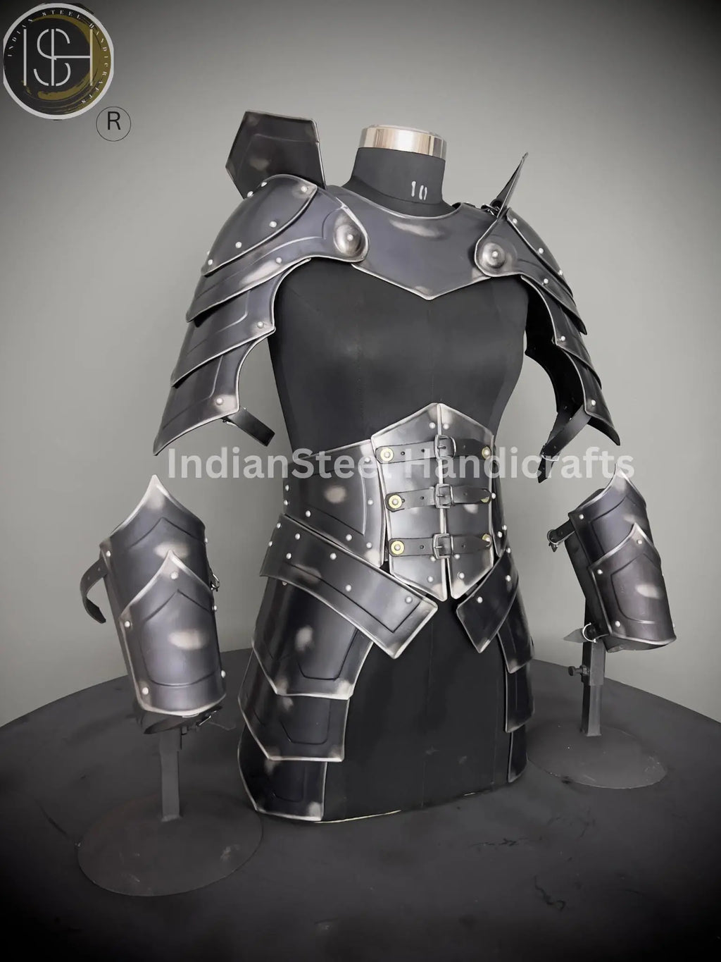 Medieval Steel Cuirass Armor: Antique Lady Cosplay Set, LARP SCA