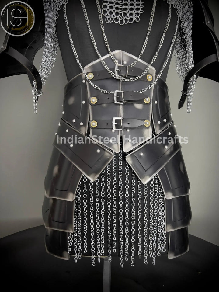 Medieval Knight Armor, Brave Lady Armor, Chainmail Armor, Cosplay Armor, Sca Armor, Larp Armor, Fantasy Armor, Gift for women. ISH Collection