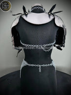 Medieval Viking Skirt & Top, Gorget pauldrons,Ren faire Chainmaille Handmade Medieval Cosplay Armor, SCA Larp Costume, ISH Collection