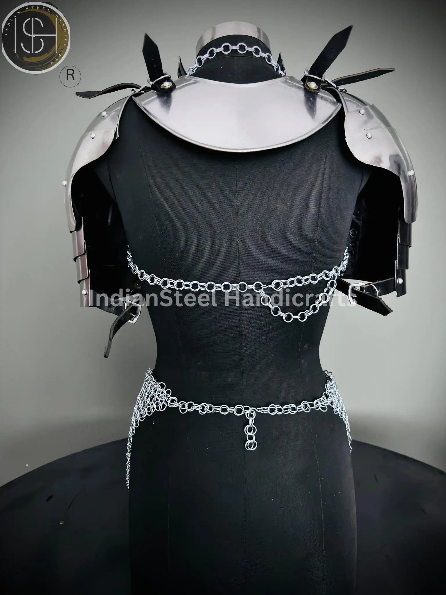 Medieval Viking Skirt & Top, Gorget pauldrons,Ren faire Chainmaille Handmade Medieval Cosplay Armor, SCA Larp Costume, ISH Collection