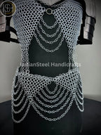 Handmade Chainmail Skirt & Top: Medieval Viking Armor Costume
