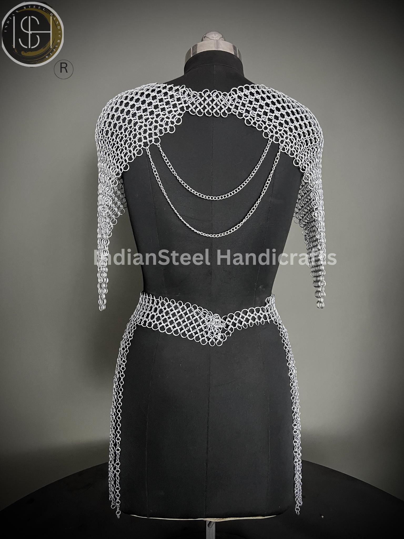 Medieval Chainmaile Top and skirt, Chain Layers Top, Chainmail Body Chain Jewellery, Chainmail Costume Fashion, Gift for women.