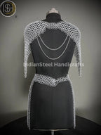 Medieval Chainmaile Top and skirt, Chain Layers Top, Chainmail Body Chain Jewellery, Chainmail Costume Fashion, Gift for women. ISH Collection