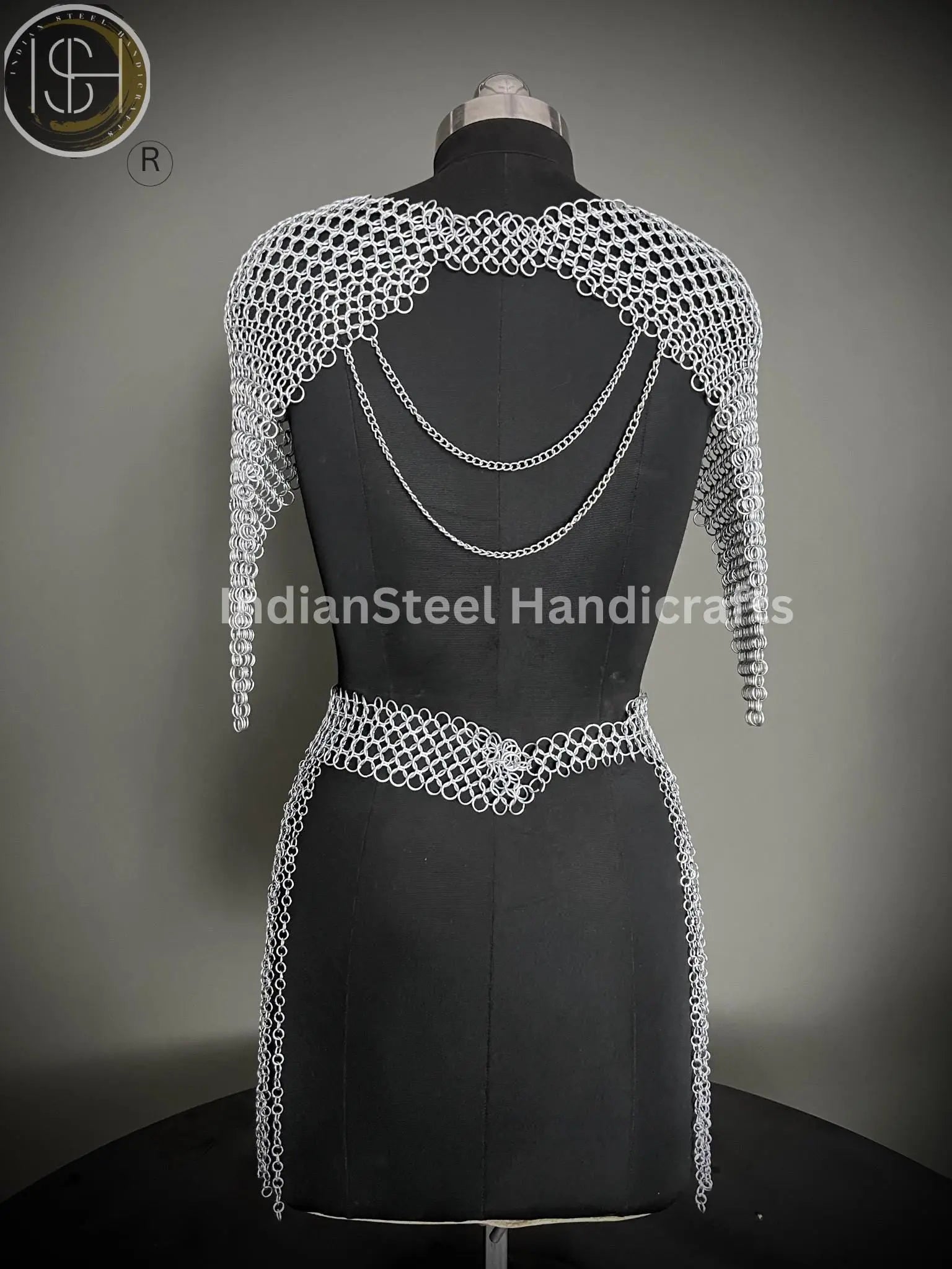 Medieval Chainmaile Top and skirt, Chain Layers Top, Chainmail Body Chain Jewellery, Chainmail Costume Fashion, Gift for women. ISH Collection