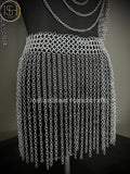 Medieval Chainmaile Top and skirt, Chain Layers Top, Chainmail Body Chain Jewellery, Chainmail Costume Fashion, Gift for women. ISH Collection