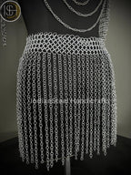 Medieval Chainmaile Top and skirt, Chain Layers Top, Chainmail Body Chain Jewellery, Chainmail Costume Fashion, Gift for women. ISH Collection