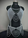 Chainmail Harness, Chainmail Chains Layers top & Skirt, Rings Costume, Wedding Cosplay Costume, Larp , Cosplay, Sca Armor, Gift For Women. ISH Collection