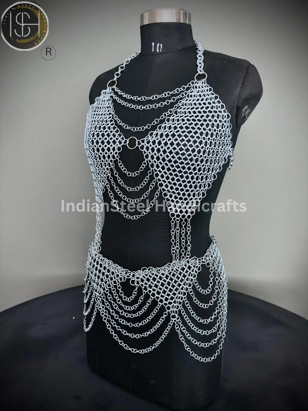 Chainmail Harness, Chainmail Chains Layers top & Skirt, Rings Costume, Wedding Cosplay Costume, Larp , Cosplay, Sca Armor, Gift For Women. ISH Collection