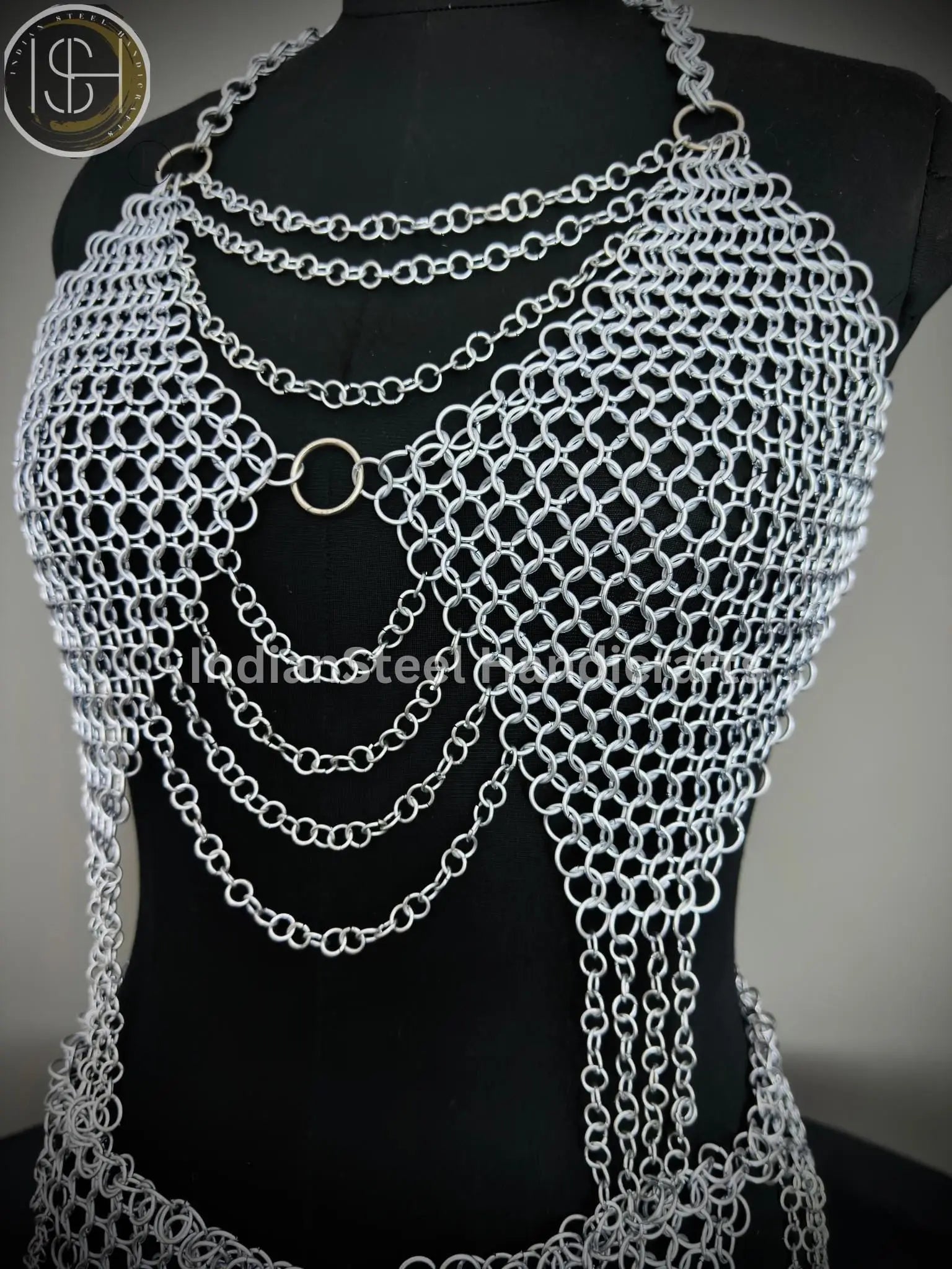 Chainmail Harness, Chainmail Chains Layers top & Skirt, Rings Costume, Wedding Cosplay Costume, Larp , Cosplay, Sca Armor, Gift For Women. ISH Collection