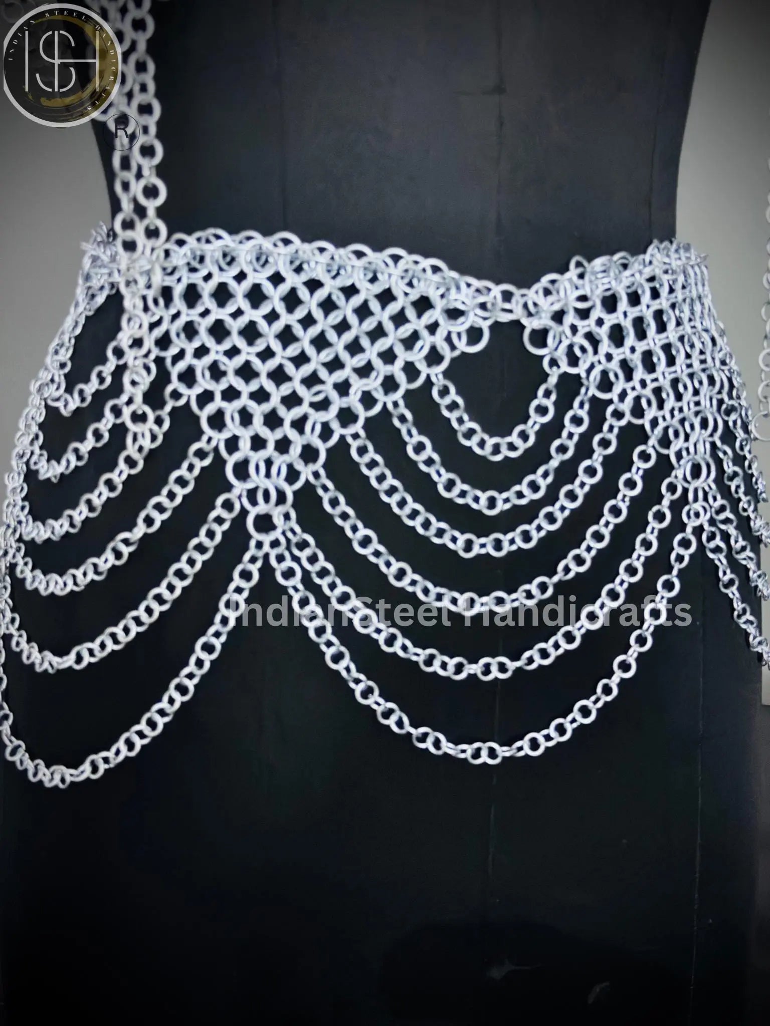 Chainmail Harness, Chainmail Chains Layers top & Skirt, Rings Costume, Wedding Cosplay Costume, Larp , Cosplay, Sca Armor, Gift For Women. ISH Collection