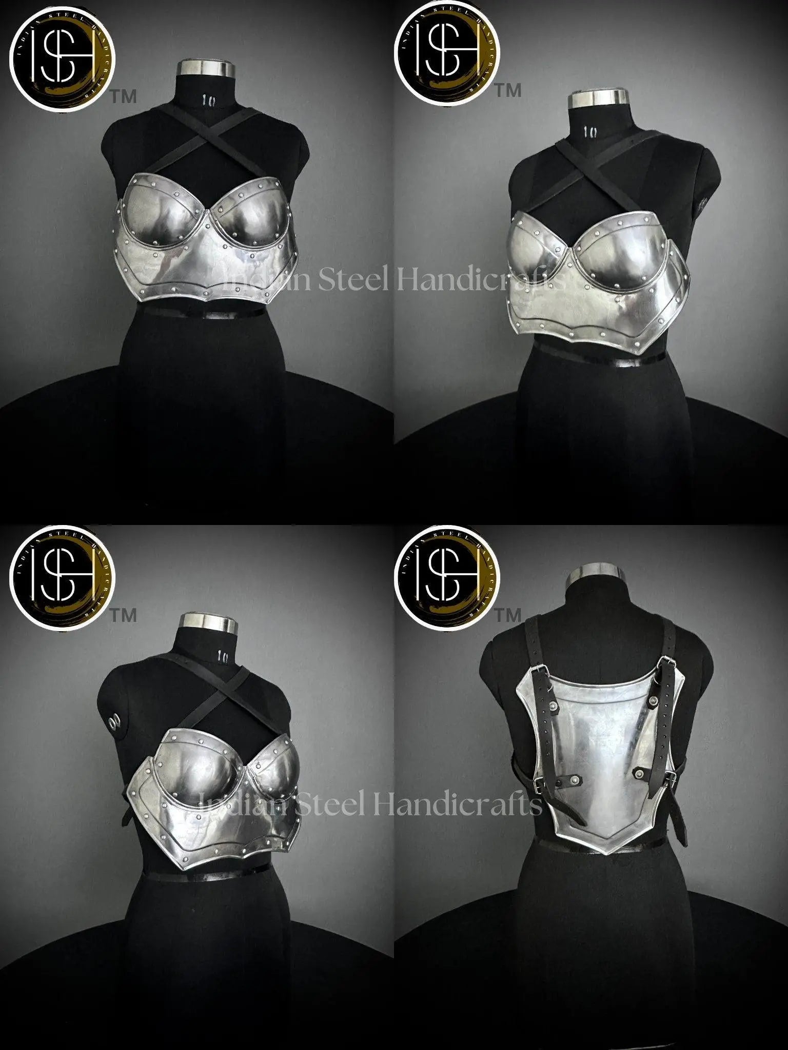Medieval Steel Corset Armor: Adult Female Costume, LARP Cosplay