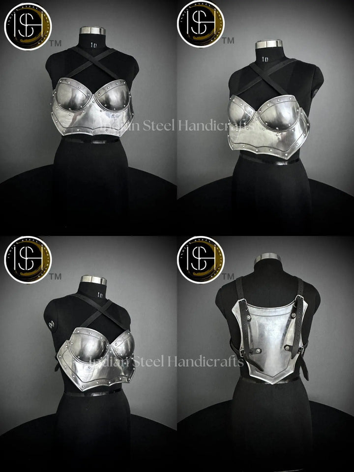 Medieval Steel Corset Armor: Adult Female Costume, LARP Cosplay