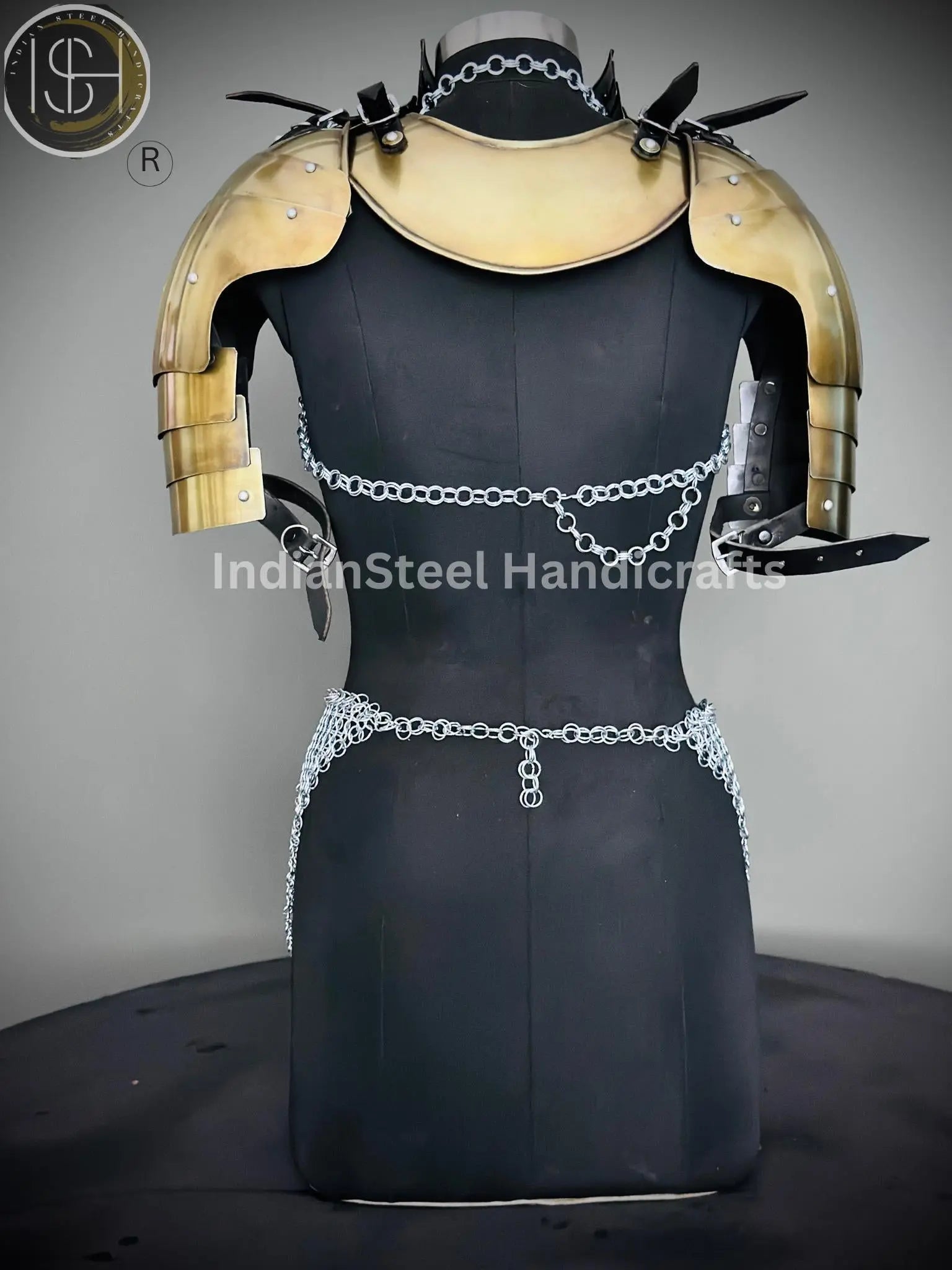 Medieval Viking Skirt & Top, Gorget pauldrons,Ren faire Chainmaille Handmade Medieval Cosplay Armor, SCA Larp Costume, ISH Collection
