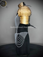 Medieval Viking Skirt & Top, Gorget pauldrons,Ren faire Chainmaille Handmade Medieval Cosplay Armor, SCA Larp Costume, ISH Collection