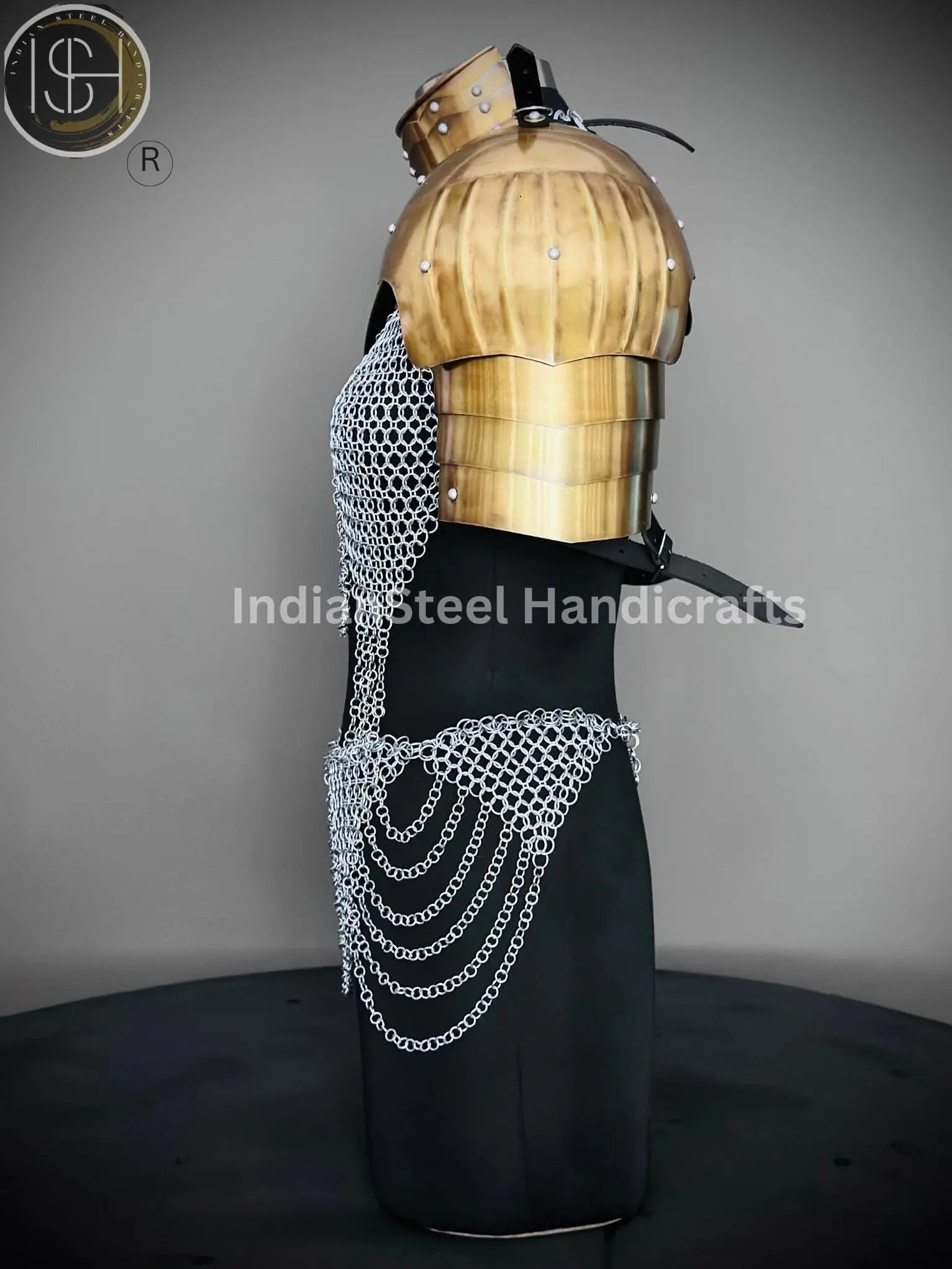 Medieval Viking Skirt & Top, Gorget pauldrons,Ren faire Chainmaille Handmade Medieval Cosplay Armor, SCA Larp Costume, ISH Collection