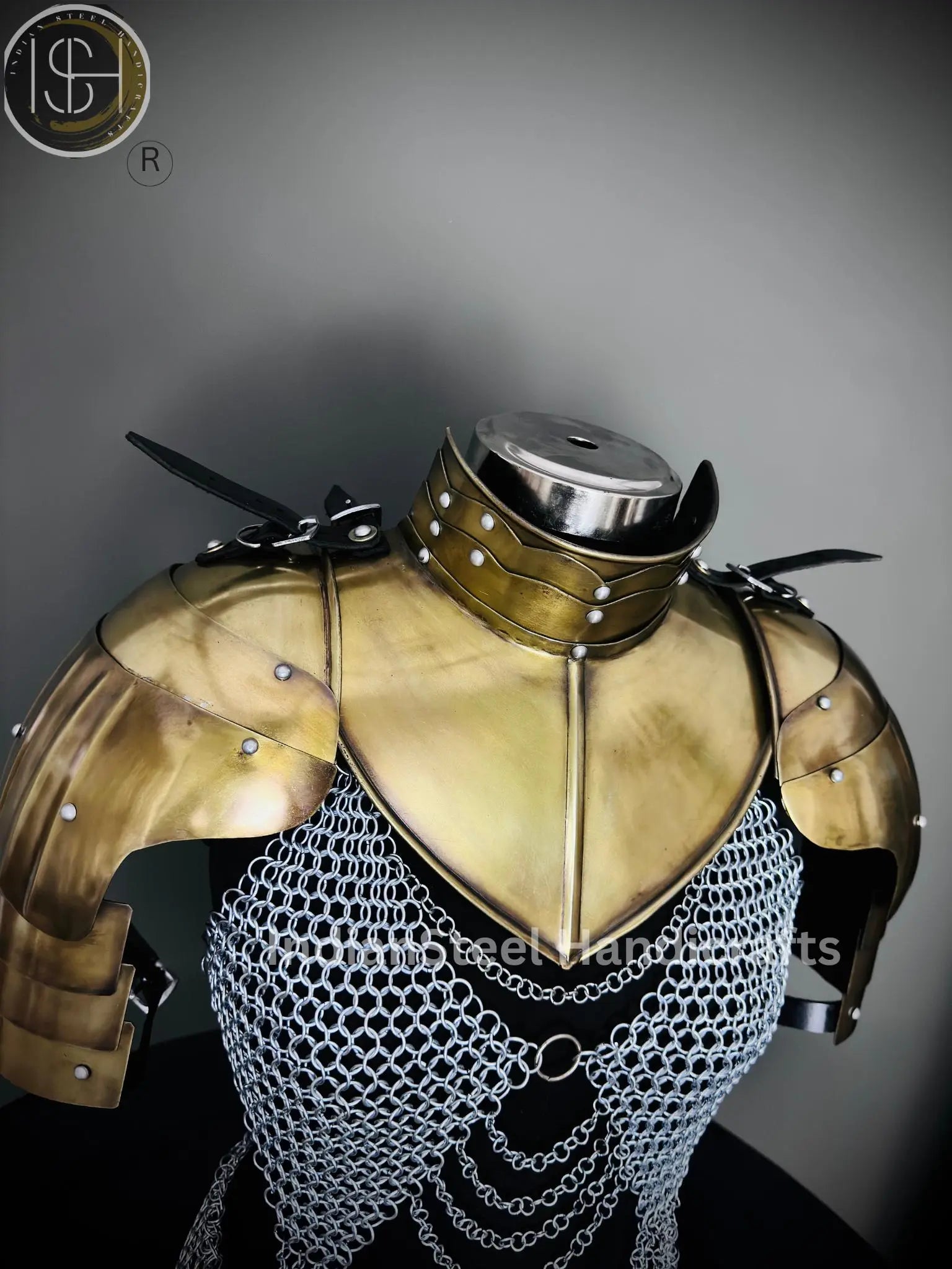 Medieval Viking Skirt & Top, Gorget pauldrons,Ren faire Chainmaille Handmade Medieval Cosplay Armor, SCA Larp Costume, ISH Collection