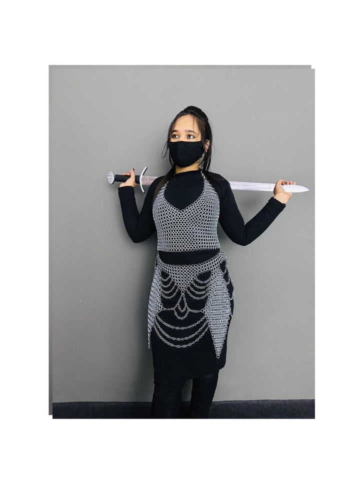 Chainmail Harness, Chainmail Chains Layers top & Skirt, Rings Costume, Wedding Cosplay Costume, Larp , Cosplay, Sca Armor, Gift For Women. ISH Collection