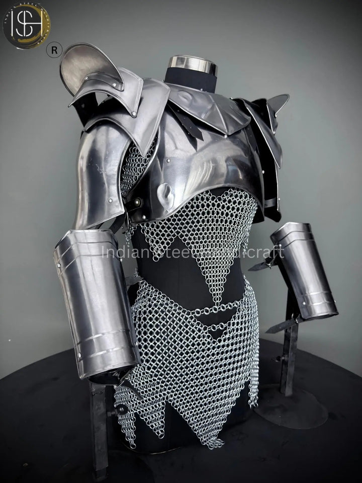 Women's Chainmail Armor Set: Medieval Knight SCA LARP Cosplay