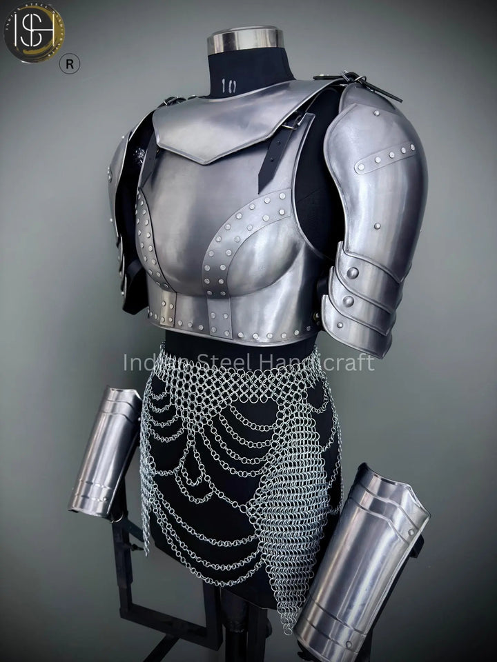 Women's Chainmail Armor Set: Medieval Knight SCA LARP Cosplay