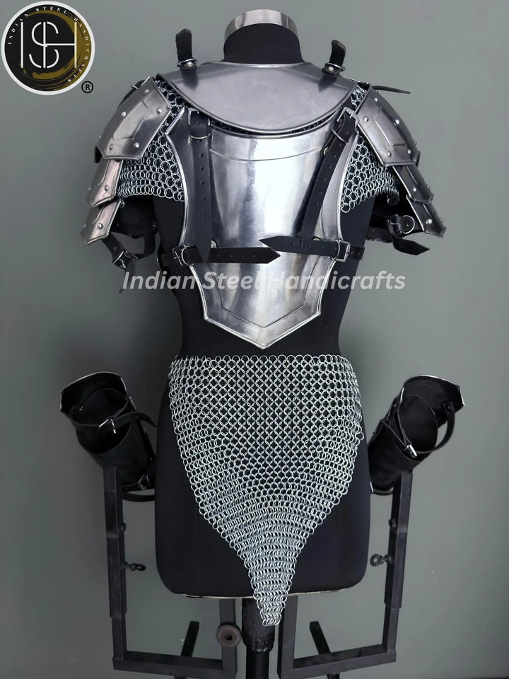 Medieval Women's Chainmail Armor Set: SCA LARP Female Knight Costume