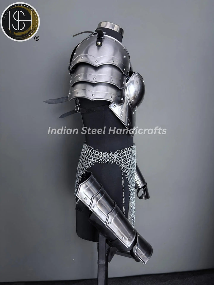 Medieval Women's Chainmail Armor Set: SCA LARP Female Knight Costume