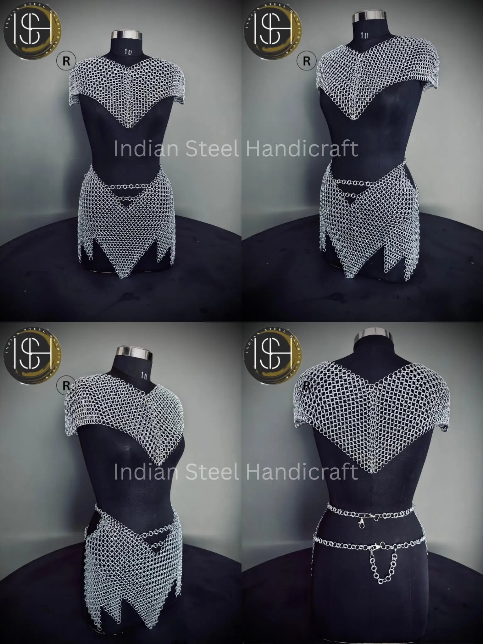Medieval Knight Lady Armor: Steel Cuirass, Chainmail, LARP Cosplay