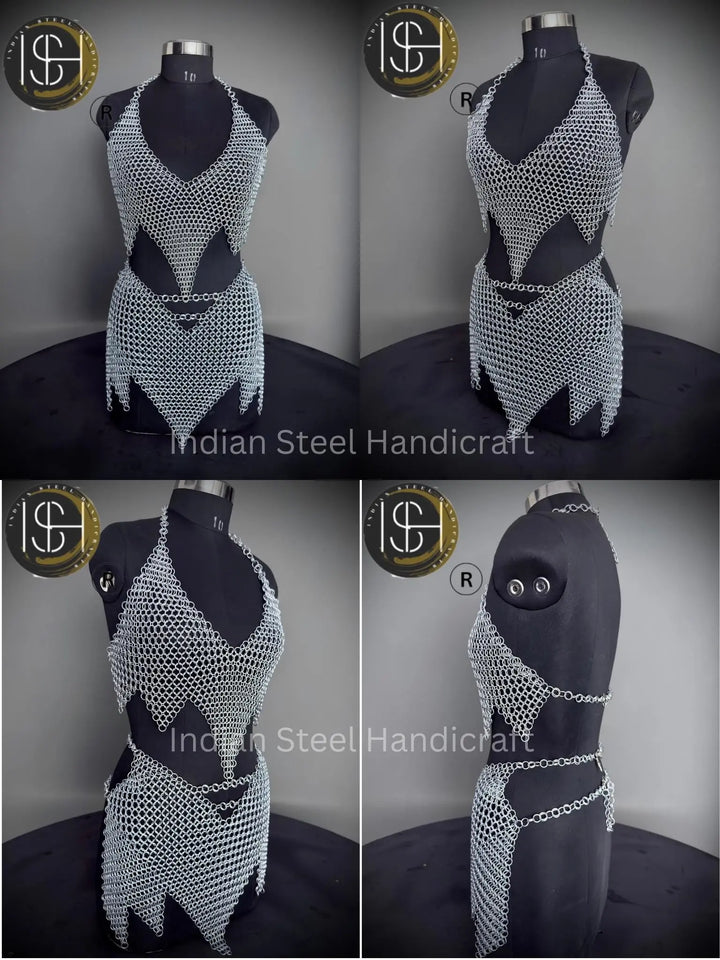 Women's Chainmail Armor Set: Medieval Knight SCA LARP Cosplay