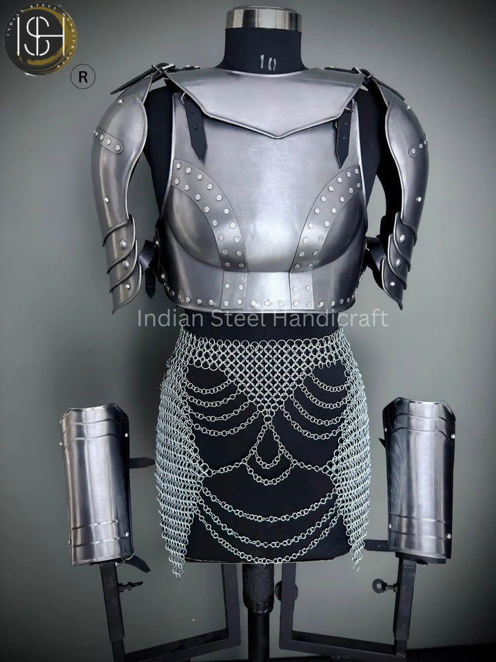 Women's Chainmail Armor Set: Medieval Knight SCA LARP Cosplay
