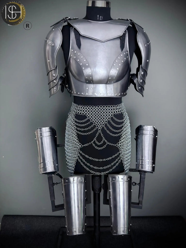 Women's Chainmail Armor Set: Medieval Knight SCA LARP Cosplay