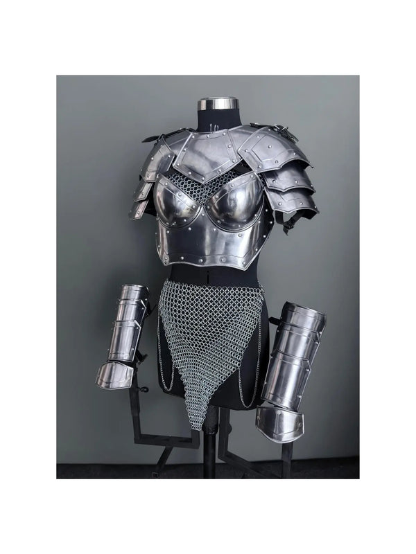 Medieval Women's Chainmail Armor Set: SCA LARP Female Knight Costume