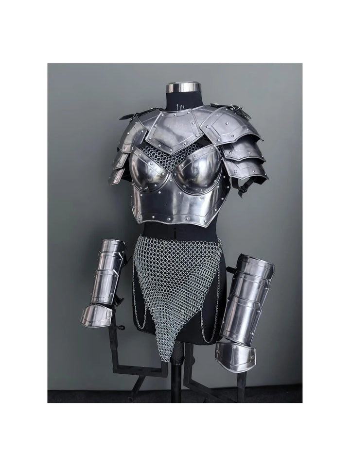 Medieval Women's Chainmail Armor Set: SCA LARP Female Knight Costume