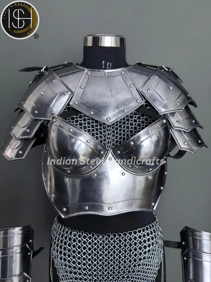 Medieval Women's Chainmail Armor Set: SCA LARP Female Knight Costume
