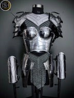 Brave Lady Knight Armor, Breast Armor, Medieval Fantasy Costume for Cosplay & LARP Events.
