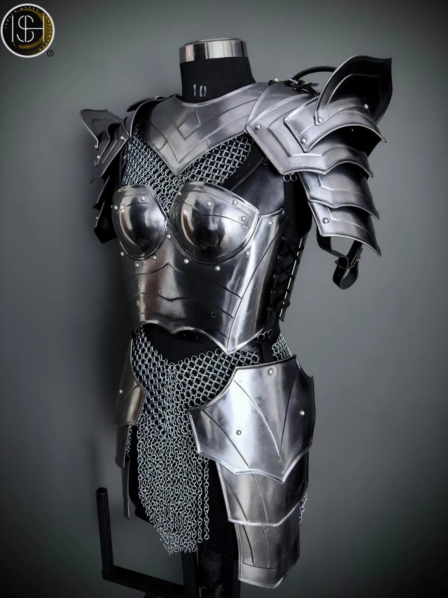 Brave Lady Knight Armor, Breast Armor, Medieval Fantasy Costume for Cosplay & LARP Events.