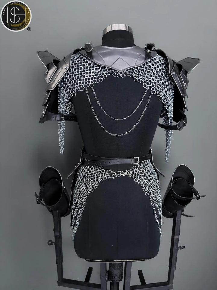 Women's Medieval Knight Armor: Steel Cuirass with Chainmail - LARP Cosplay