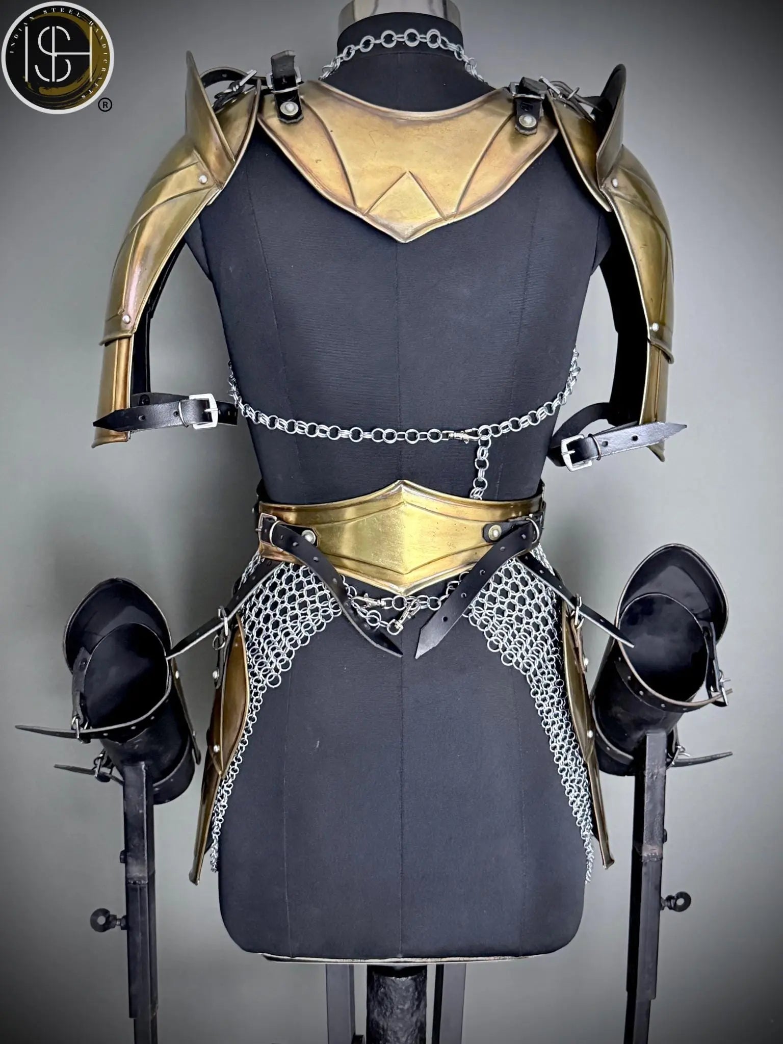 Brave Lady Steel Cuirass Armor: Medieval Chainmail LARP Cosplay