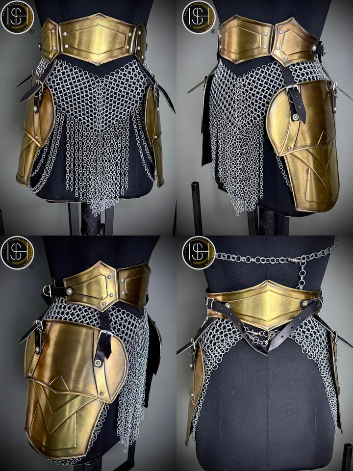Brave Lady Steel Cuirass Armor: Medieval Chainmail LARP Cosplay