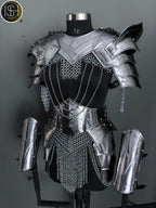Women's Medieval Knight Armor: Steel Cuirass with Chainmail - LARP Cosplay