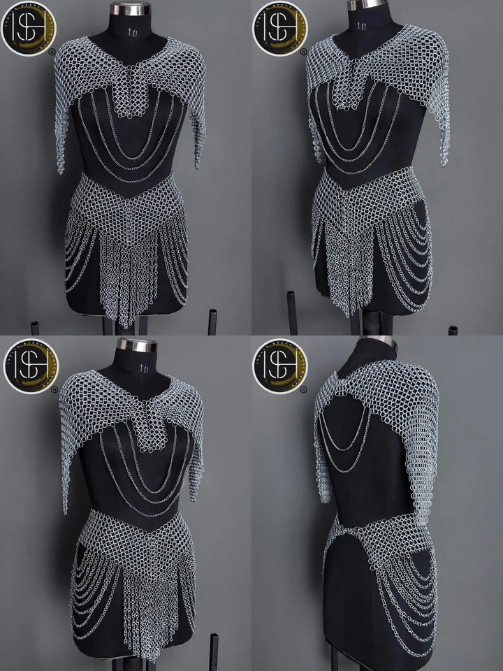 Women's Medieval Knight Armor: Steel Cuirass with Chainmail - LARP Cosplay