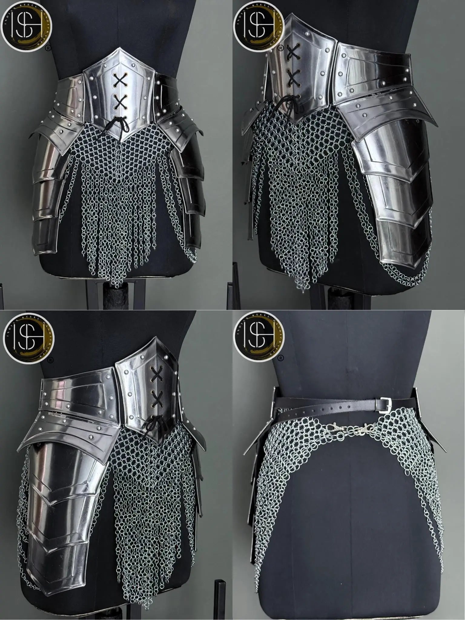 Women's Medieval Knight Armor: Steel Cuirass with Chainmail - LARP Cosplay