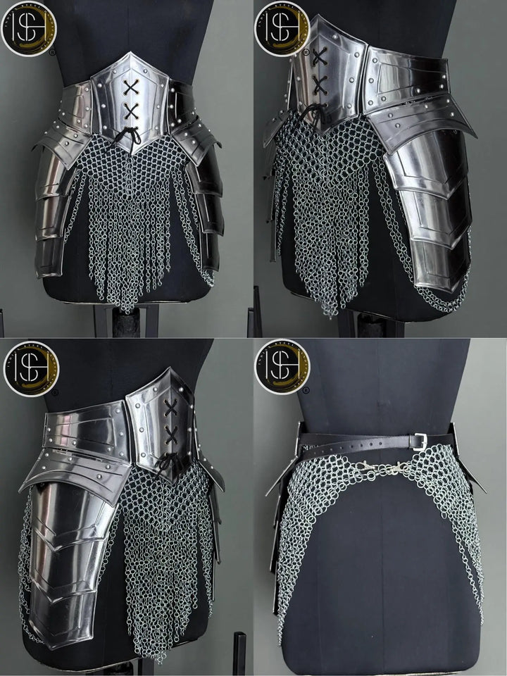 Women's Medieval Knight Armor: Steel Cuirass with Chainmail - LARP Cosplay