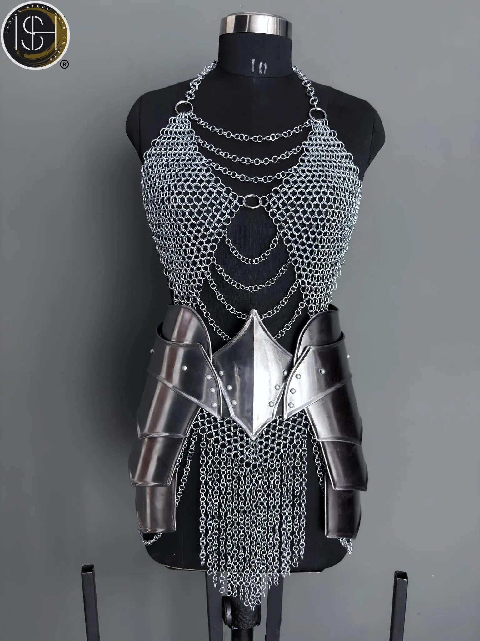 Brave Lady Medieval Cuirass Armor: Steel Chainmail Cosplay - LARP SCA